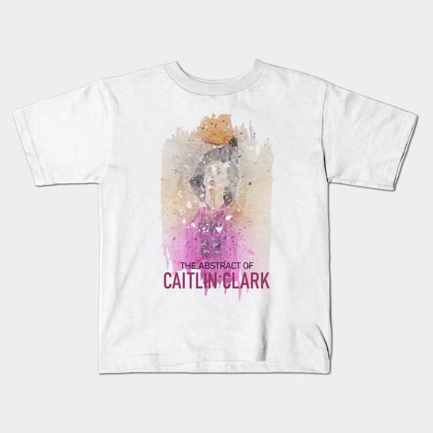 CAITLIN CLARK IN ABSTRACT PAINTING Kids T-Shirt by MufaArtsDesigns